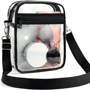 Clear PVC Crossbody Bag Waterproof Stadium Approved Concert Purse Women